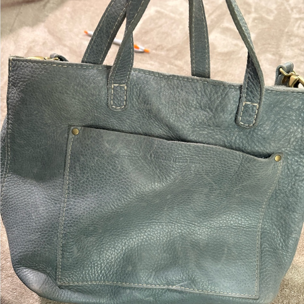 Portland Leather Slate Blue Tote